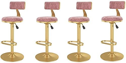 Barstools Bar Stühle, Frühstück Dining Stoot Polsterte Thekeschatzhocker rotierender Hochhocker Schwenkfamilie Stuhl Stuhl Stuhl Stuhl Hocker Grad Samt mit Rücken Flanellette 60-80 c Made in China von LKHGTR