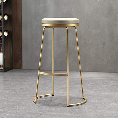 Barstuhl Hochhocker PU Leder Schmiedeeisen Moderne minimalistische Kratzfeste Starke Lagerkapazität Mode Home Bar Restaurant 1 Pack (Größe: 75 cm) (75 cm) Made in China von LKHGTR
