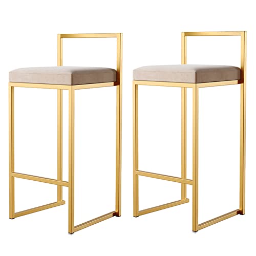 Familienbar Stuhlhocker Hochhocker Barhocker Set von 2 Quadratmeter Samt Sitz Barstools mit schwarzen Küchenfrühstückstühlen #1 grey + schwarzer Rahmen 65 cm Sitzhöhe (Weiß + Gold Rahmen #2 Made in Familienbar Stuhlhocker Hochhocker Barhocker Set von 2 Quadratmeter Samt Sitz Barstools mit schwarzen Küchenfrühstückstühlen #1 grey + schwarzer Rahmen 65 cm Sitzhöhe (Weiß + Gold Rahmen #2 Made in von LKHGTR