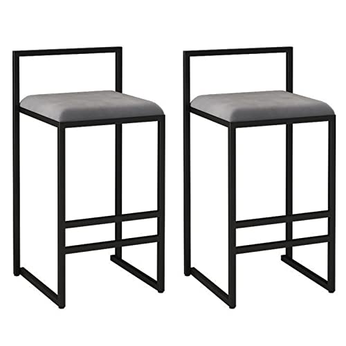 Family Bar Stuhl Hochhocker Barhocker Set von 2 Quadratmeter -Samt -Sitzbars mit schwarzen, Küchenfrühstückstühlen #1 Grey + Schwarzer Rahmen 65 cm Sitzhöhe (Grau + schwarzer Rahmen #2 Made in China Family Bar Stuhl Hochhocker Barhocker Set von 2 Quadratmeter -Samt -Sitzbars mit schwarzen, Küchenfrühstückstühlen #1 Grey + Schwarzer Rahmen 65 cm Sitzhöhe (Grau + schwarzer Rahmen #2 Made in China von LKHGTR