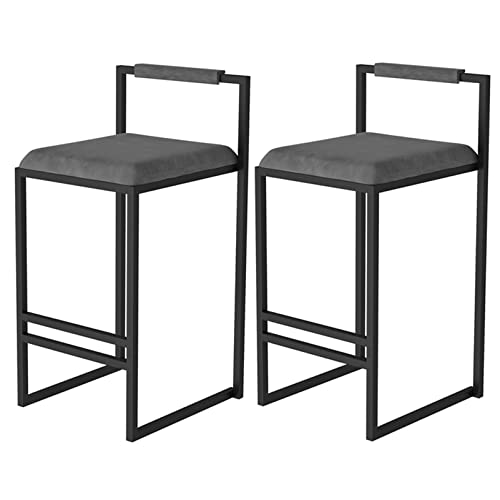 Family Bar Stuhlhocker Hochhocker Barhocker Set von 2 Quadratmeter Samt Sitz Barstools mit schwarzen Küchenfrühstückstühlen #1 grey + schwarzer Rahmen 65 cm Sitzhöhe (Grau + schwarzer Rahmen #3 Made Family Bar Stuhlhocker Hochhocker Barhocker Set von 2 Quadratmeter Samt Sitz Barstools mit schwarzen Küchenfrühstückstühlen #1 grey + schwarzer Rahmen 65 cm Sitzhöhe (Grau + schwarzer Rahmen #3 Made von LKHGTR