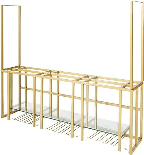 Große Metallweinregale verstellbare Höhendecke hängende Weinflaschenhalterin mit transparentem Acrylbrett -Eisen 2, Stufe für Küchenstange Pub Rack, 100 cm (39,4 Zoll), 100 cm (39,4 Zoll) Made in von LKHGTR