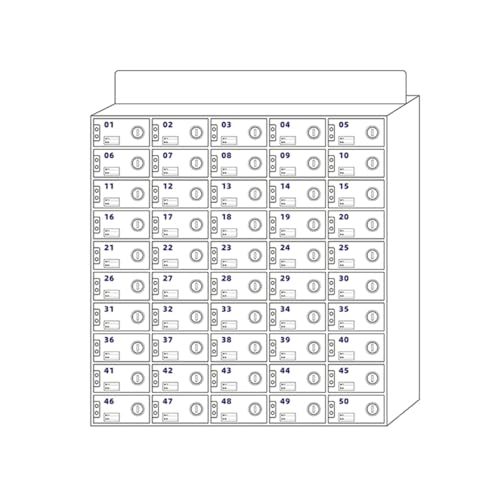 Handelsschleifbox, Acryl-Mobiltelefonspeicherschrank mit Türschlössern und Tasten Office Storage Lockers wandmontierten Handys Aufbewahrungsschrank Pocket Locker, 60-Slot, 50-Slots-Eins-Größe Made in von LKHGTR