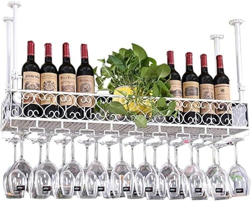 Hanging Weinglasregal Weinregal Decke Hängende Weinglashalterin, Vintage -schwimmende Weinflaschenhalter rustikaler Wandhalter für Weinhalter Stammhalter Einstellbar Heigh, 140 * 25 cm Made in China von LKHGTR