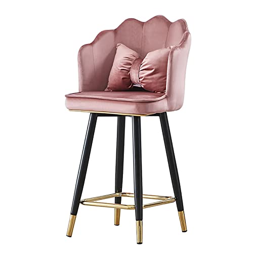 LKHGTR Barhocker -Barhöhe, 25,6 "/29" Stangenhöhe mit Kissen, Samtpolsteridensitz und schwarzen Metallbeinen, 1 Stück (Bohnenpaste Farbhöhe 75 cm) Made in China von LKHGTR