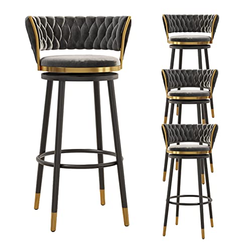 LKHGTR Barstil Family Chairs Set mit 1/2/3/4 Frühstücksküchtzähler Hocker mit Rückenlehre und Metallbeinen, Velvet Fabric Bar Stühle Hochhocker für Kücheninseln/Home Bar Grey (4PCS 75 Made in China LKHGTR Barstil Family Chairs Set mit 1/2/3/4 Frühstücksküchtzähler Hocker mit Rückenlehre und Metallbeinen, Velvet Fabric Bar Stühle Hochhocker für Kücheninseln/Home Bar Grey (4PCS 75 Made in China von LKHGTR
