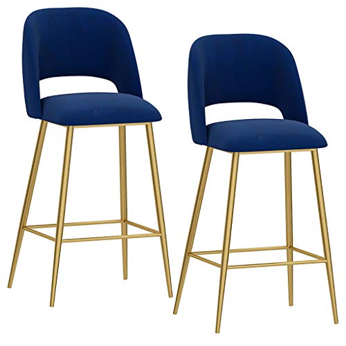 LKHGTR Barstühle 2, Thekenhöhe Barhocker mit Rückenlehne, hoher Hocker mit goldenem Metallbein und Samtkissen, Küchenfrühstückstuhl mit Fußstütze Max. Laden Sie 200 kg (Blue 75 cm (29. Made in China LKHGTR Barstühle 2, Thekenhöhe Barhocker mit Rückenlehne, hoher Hocker mit goldenem Metallbein und Samtkissen, Küchenfrühstückstuhl mit Fußstütze Max. Laden Sie 200 kg (Blue 75 cm (29. Made in China von LKHGTR