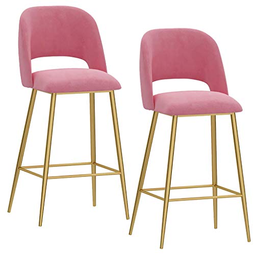 LKHGTR Barstühle 2, Thekenhöhe Barhocker mit Rückenlehne, hoher Hocker mit goldenem Metallbein und Samtkissen, Küchenfrühstückstuhl mit Fußstütze Max. Laden Sie 200 kg (Pink 65 cm (25. Made in China LKHGTR Barstühle 2, Thekenhöhe Barhocker mit Rückenlehne, hoher Hocker mit goldenem Metallbein und Samtkissen, Küchenfrühstückstuhl mit Fußstütze Max. Laden Sie 200 kg (Pink 65 cm (25. Made in China von LKHGTR