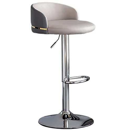 LKHGTR Barstuhl drehbar verstellbares Hochhocker Modern Furniture Restaurant Island Barstools mit Rückenlehne und Fußschemel, Sitzhöhe häufbar 58-78 cm (Farbe: Orange) (grau) Made in China von LKHGTR