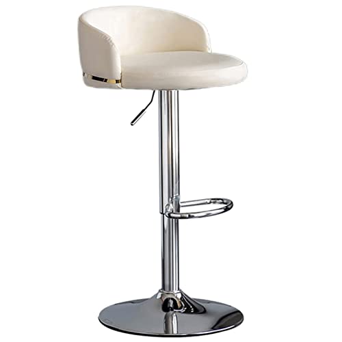 LKHGTR Barstuhl drehbar verstellbares Hochhocker Modern Furniture Restaurant Island Barstools mit Rückenlehne und Fußschemel, Sitzhöhe häufbar 58-78 cm (Farbe: Orange) (weiß) Made in China von LKHGTR