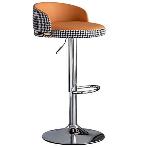 LKHGTR Barstuhl schwenkbar verstellbare Hochhocker Modern Furniture Restaurant Island Barstools mit Rückenlehne und Fußschemel, Sitzhöhe häufbar 58-78 cm (Farbe: Orange) (Orange) Made in China von LKHGTR