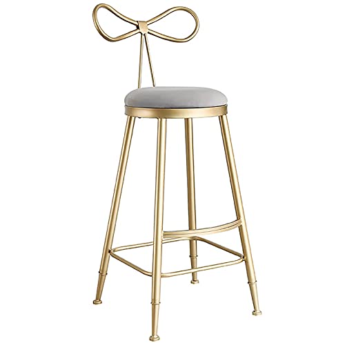 LKHGTR Counter Bar Stühle Armless Bar Stuhl Moderne Samtbarstühle mit Rückenlehne und Fußbar für Küchen-/Heim -Bar/Pub/Esszimmer (grau 75 cm) (grau 75 cm) Made in China von LKHGTR