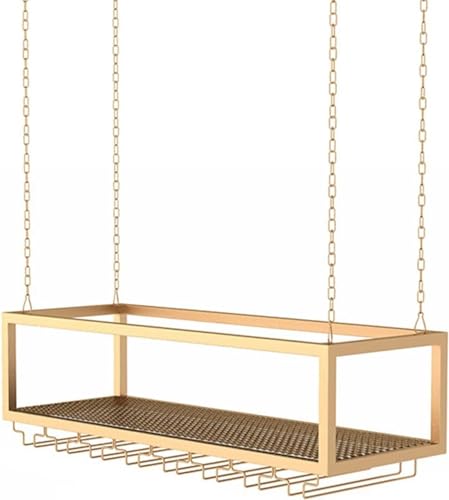 LKHGTR Creative Bar Wine Racks, Weinregale an der Decke, Metalldecke, montierter Weinflaschenhalter | Mit Hampagne Glass Bups Stemware Stemware -Lagerregal, Gold, 140x25x20cm Made in China LKHGTR Creative Bar Wine Racks, Weinregale an der Decke, Metalldecke, montierter Weinflaschenhalter | Mit Hampagne Glass Bups Stemware Stemware -Lagerregal, Gold, 140x25x20cm Made in China von LKHGTR