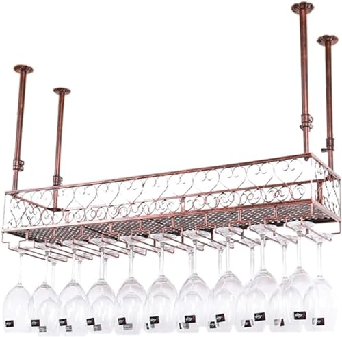 LKHGTR Decke schwimmende Regale Wand, montierte Weinregale, hängende Weinflaschenhalter Metall Eisen Weinglas Rack Goblet Stemware Racks Weinaufbewahrungsständer, 120 * 25 cm Made in China von LKHGTR