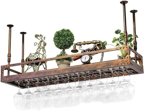 LKHGTR Doppelstufe Bars Hoch, Ende Hänge Weinflaschen Halter KTV Creative Deckenbecher/Weinglas/Becherhalter Ständer Rack Metallstahl Stahllagerrahmen, Bronze, L80*W35cm Made in China LKHGTR Doppelstufe Bars Hoch, Ende Hänge Weinflaschen Halter KTV Creative Deckenbecher/Weinglas/Becherhalter Ständer Rack Metallstahl Stahllagerrahmen, Bronze, L80*W35cm Made in China von LKHGTR