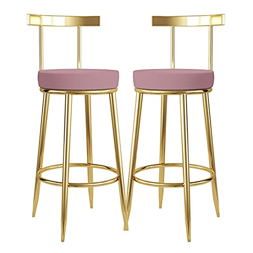 LKHGTR Family Stool Bar Stool Bar Stuhl Stuhlset 2, Counter Height Barstool, PU -Lederpolsterhocker mit goldenem Metallbein, Küchenhocker Set mit 2, Barstühle für Bistro Pub Esszimmer Made in China von LKHGTR