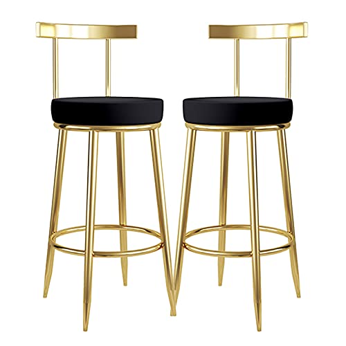 LKHGTR Family Stool Bar Stool Bar Stuhl Stuhlset 2, Counter Height Barstool, PU -Lederpolsterhocker mit goldenem Metallbein, Küchenhocker Set mit 2, Barstühle für Bistro Pub Esszimmer Made in China von LKHGTR