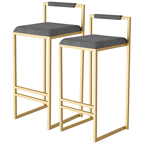 LKHGTR Family Stool Bar Stuhl Bar Stuhl Stuhlset 2 Barstühle, Familienhocker Barhockerhocker mit Metallbeinen Fußstütze und Rückenlehne Möbelhocker für gepolsterte Sitzplätze, EA, EA Made in China von LKHGTR