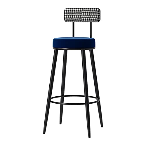 LKHGTR Family Stool Bar Stuhl Barhocker Set 1 Frühstücksküchentischhocker mit Rückenlehne und Metallbeinen, Velvet Bar Stühle Hochhocker für Kücheninseln/Home Bar (Grauhöhe 75 cm Made in China von LKHGTR