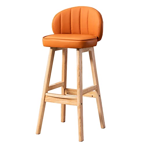 LKHGTR Frühstücksküchteschalter Familienhocker Barhocker Barhocker Set 1/2 PCs Kunstlederpolsterstühle Holzbeine Hochhocker Hochhocker (Schwarze 2pcs) (Orange 1PC) Made in China von LKHGTR