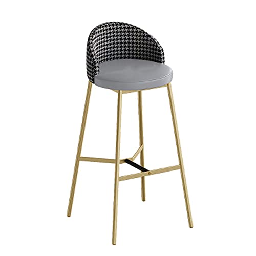 LKHGTR Hausmöbel Barstool Möbel zeitgenössischer Bar Stuhl, Schmiedeeisen Bar Stuhl Cafe Cafe High Stool Haushalt Küche Frühstückstuhl Höhe 75 cm Mehrfarbig Optional (Grau 75 cm) (GRE Made in China von LKHGTR