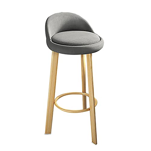 LKHGTR Holzhocker -Stoffholzstuhl mit Fußstütze einfache Assembly Farmhouse Bar Stühle für Innenräume im Freien Haus Küchengeschäft (Grau 79 cm) (grau 70 cm) Made in China von LKHGTR