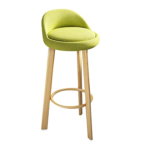 LKHGTR Holzhocker -Stoffholzstuhl mit Fußstütze einfache Assembly Farmhouse Bar Stühle für Innenräume im Freien Haus Küchengeschäft (Grau 79 cm) (grün 79 cm) Made in China von LKHGTR