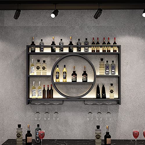 LKHGTR Metall-Wand-Weinregal mit schwimmenden Regalen für Hausbars Modern Iron Display und Glashalter, Black-140x15x80 cm/55x6x31in Made in China LKHGTR Metall-Wand-Weinregal mit schwimmenden Regalen für Hausbars Modern Iron Display und Glashalter, Black-140x15x80 cm/55x6x31in Made in China von LKHGTR