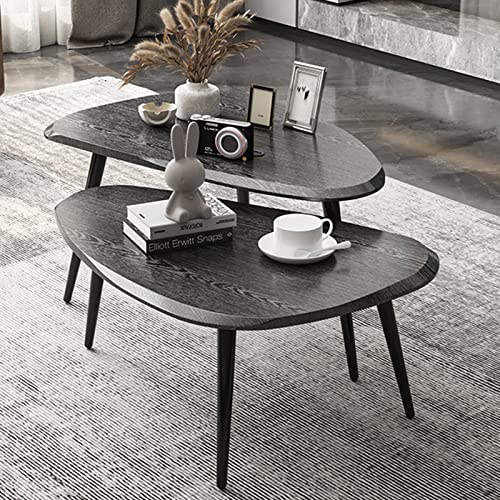 LKHGTR Mitte des Jahrhunderts Couchtisch, Nisting Couchtischset, Kaffeetische für Wohnzimmer, Jazz Black/Walnuss (Mehrfachspezifikationen optional), 40x40x55CN Made in China von LKHGTR