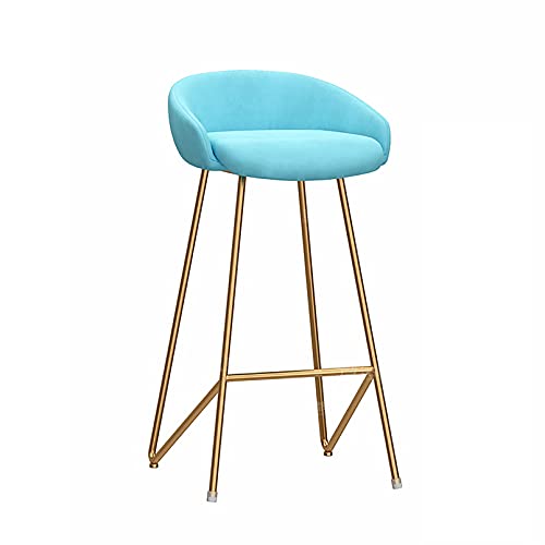 LKHGTR Moderne Velvet Counterhocker, Barhöhe Hocker für Kücheninsel, Esszimmer und Bar, schwarz/grün/grau/hellblau/dunkelblau/rosa gepolsterte Sitz, goldene Metallbeine, Sitzhöhe 65 Made in China von LKHGTR