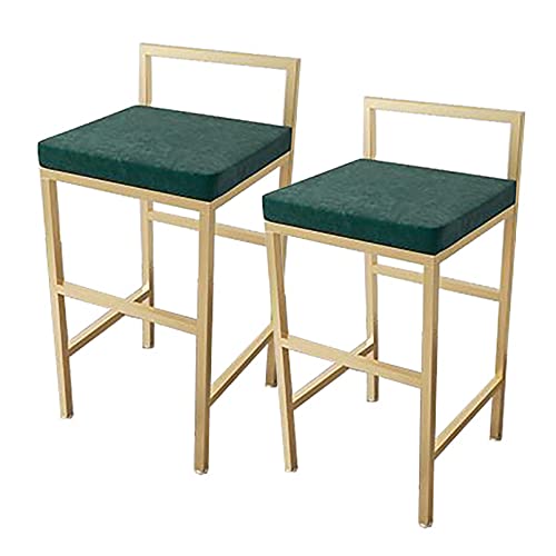 LKHGTR Moderne Velvet Family Stool Bar Stuhl Barhocker Set mit 2, gepolsterte Kücheninselhocker Küche Essstühle, Barstuhl für Home Bar Dining Room Pub, Grau/Blau/Grün/Pink/Blac Made in China von LKHGTR