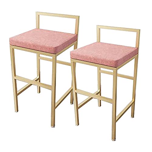 LKHGTR Moderne Velvet Family Stool Bar Stuhl Barhocker Set mit 2, gepolsterte Kücheninselhocker Küche Essstühle, Barstuhl für Home Bar Dining Room Pub, Grau/Blau/Grün/Pink/Blac Made in China von LKHGTR