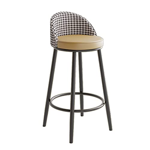 LKHGTR PU Leather Bar Style Family Chairs mit Rücken und Fußstütze Moderne Barstil Family Chairs Stuhl Höhe für Kneipe Kaffee Home Essküche (Orange Height 60 cm) Made in China von LKHGTR