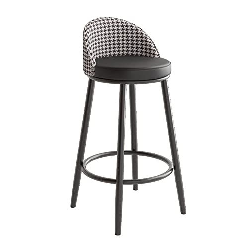 LKHGTR PU Leather Bar Style Family Chairs mit Rücken und Fußstütze Moderne Barstil Family Chairs Stuhl Höhe für Kneipe Kaffee Home Essküche (Schwarze Höhe 65 cm) Made in China von LKHGTR