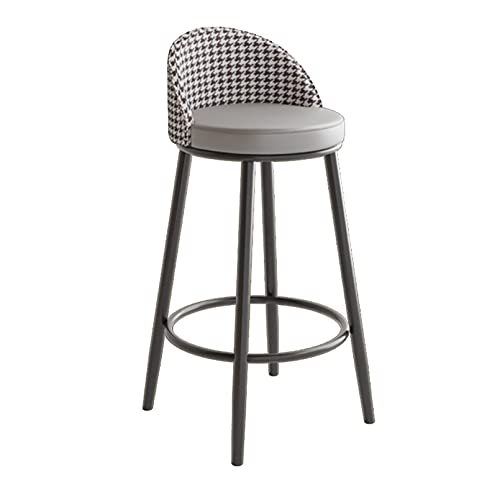 LKHGTR PU Leather Bar Style Family Chairs mit Rücken und Fußstütze Moderne Barstil Family Chairs Stuhl Höhe für Kneipe Kaffee Home Essküche (graue Höhe 75 cm) Made in China von LKHGTR