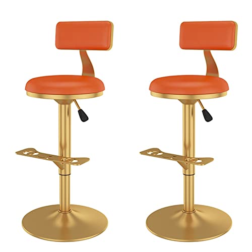 LKHGTR Schwenkfamilie Stuhl Bar Stuhl Barhocker mit Rückenstuhlstuhl, Küchendinsel Counter Height verstellbare Barhocker, goldene verchromte Metall mit Fußstützen -Lederpolstern Made in China LKHGTR Schwenkfamilie Stuhl Bar Stuhl Barhocker mit Rückenstuhlstuhl, Küchendinsel Counter Height verstellbare Barhocker, goldene verchromte Metall mit Fußstützen -Lederpolstern Made in China von LKHGTR