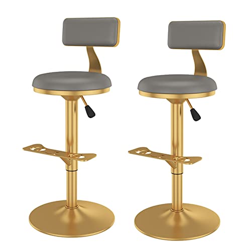LKHGTR Schwenkfamilie Stuhl Bar Stuhl Barhocker mit Rückenstuhlstuhl, Küchendinsel Counter Height verstellbare Barhocker, goldene verchromte Metall mit Fußstützen -Lederpolstern Made in China LKHGTR Schwenkfamilie Stuhl Bar Stuhl Barhocker mit Rückenstuhlstuhl, Küchendinsel Counter Height verstellbare Barhocker, goldene verchromte Metall mit Fußstützen -Lederpolstern Made in China von LKHGTR