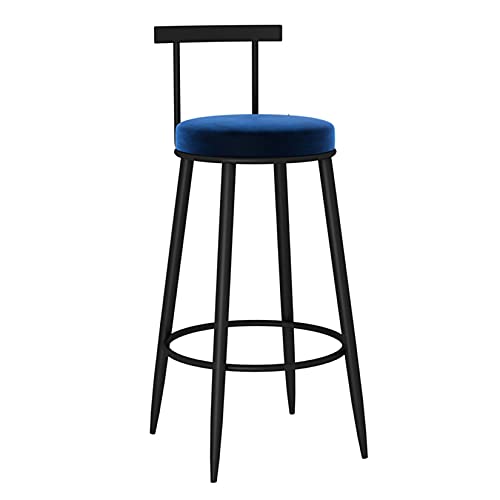 LKHGTR Set 2 Frühstücksküchenbars Stühle Velvet Gebogene Rückenlehne Stühle mit schwarzem Metallbein für die Küchenrestaural Bar 55/65/75 cm Höhe (grau 55 cm) (Blau 75 cm) Made in China von LKHGTR
