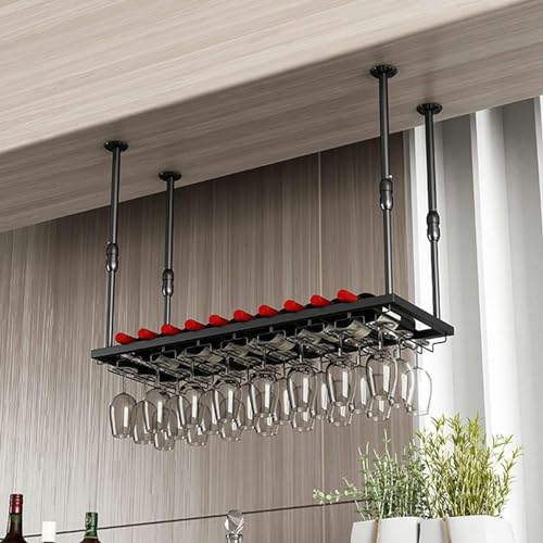 LKHGTR Wandmontierte Eisenweinregal, Deckenmontage Hanging Weinflaschenhalter mit Glasregal Weinlager -Displayregal Dekoration Regal für Bar, Restaurants, 100 * 30 cm Made in China LKHGTR Wandmontierte Eisenweinregal, Deckenmontage Hanging Weinflaschenhalter mit Glasregal Weinlager -Displayregal Dekoration Regal für Bar, Restaurants, 100 * 30 cm Made in China von LKHGTR