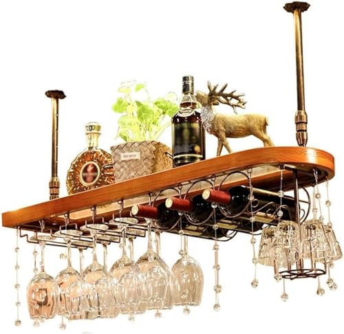 LKHGTR Wandmontierte Metallweinregalglashalter | Dekoratives Weinkorken -Aufbewahrungsgeschenk | Hängende Weinhalter | Flaschenhalter Glas Rack Easy Install | Wall Shelf Home Decor, A, 100x28cm von LKHGTR