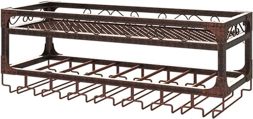 LKHGTR Wandweinregal, wandmontierte Weinregal mit Stammwarenhalter, Weinbar Wallregal mit Weinglasregal Horizontaler Weinflaschenglashalter für Home Bar, B, 80 * 30 * 27 cm Made in China LKHGTR Wandweinregal, wandmontierte Weinregal mit Stammwarenhalter, Weinbar Wallregal mit Weinglasregal Horizontaler Weinflaschenglashalter für Home Bar, B, 80 * 30 * 27 cm Made in China von LKHGTR