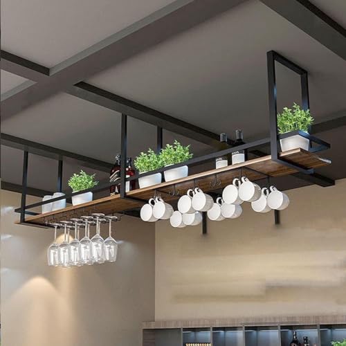 LKHGTR Weinregal Iron Massivholz C Hanging Weinglas Rack Display Ständer 1-stufig umgekehrtes schwimmendes Regal-Multifunktionaler Bar Küchenlagerstange, eine Farbe-80 * 30 * 50 cm Made in China LKHGTR Weinregal Iron Massivholz C Hanging Weinglas Rack Display Ständer 1-stufig umgekehrtes schwimmendes Regal-Multifunktionaler Bar Küchenlagerstange, eine Farbe-80 * 30 * 50 cm Made in China von LKHGTR