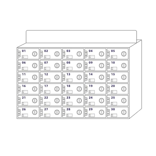 Lockfachbox, Acryl-Mobiltelefonspeicherschrank mit Türschlössern und Tasten Office Storage Lockers wandmontierten Handys Aufbewahrungsschrank Pocket Locker, 60-Slot, 30-Slots-Eins-Größe Made in China von LKHGTR