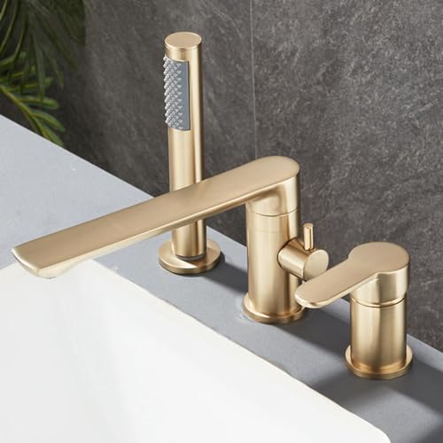 Moderner Bademischer Hahn mit Duschwasserfall Badewanne TAP 3 Löcher 360 ° Rotation Eingriff Messing Heiße oder kalte Duschmischer Tipp für Badewanne Wasserhahn Set gebischtes Gold Made in China Moderner Bademischer Hahn mit Duschwasserfall Badewanne TAP 3 Löcher 360 ° Rotation Eingriff Messing Heiße oder kalte Duschmischer Tipp für Badewanne Wasserhahn Set gebischtes Gold Made in China von LKHGTR