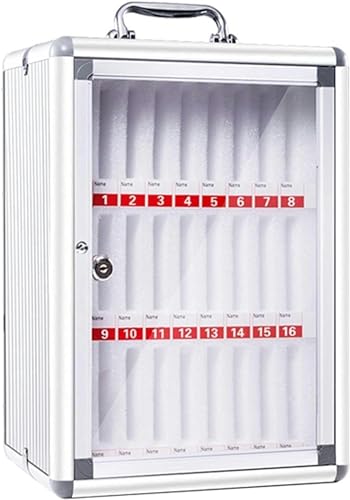 Pocket Chart Mobiltelefone Aufbewahrungsschrank, Student Mobiltelefon Safe Mobile Mobile Lock Staff Speiseraum Lagerschrank mit Arbeitsverriegelungsschloss -Timer -1, Silver -24 Made in China von LKHGTR