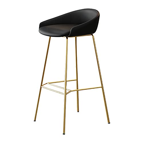 Restaurant Bar Stühle 25,6 Zoll / 29,5 Zoll Industriekunst aus Kunstleder Metall Rahmen Barhöhe mit Rücken für die Kitchen Island Lounge Pub Bar (Dark Grey 75 cm) (schwarz 65 cm) Made in China von LKHGTR