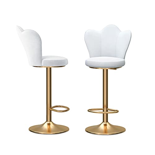 Schwenkfamilie Stuhl Stuhl Stuhl Stuhl mit hoher Rückenlehne mit einstellbarer Höhe des Bar in Gold Metall für Inselküchentheke 65 ~ 80 cm (Packung von 2 Schwarz) (schwarz, Gold 2 2) Made in China von LKHGTR