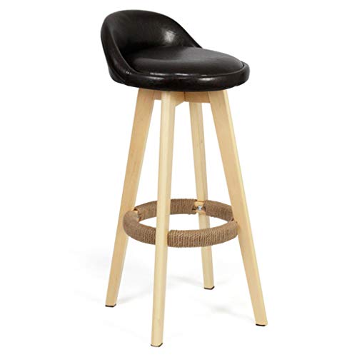 Speisestuhl Schwenk Puse Seat Family Stuhl Barhocker Barhocker natürliche massive Holzbeine Vintage High Stool für Pub Café Dining Room Restaurant Bar Stuhl Max. Laden Sie 200 kg (Dark Brown 73 Made von LKHGTR