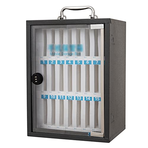 Telefonspeicherschrank Handy-Safe für Mobiltelefone mit Kombination Lock Mobile Locker Locker Storage Cabinet School Office Handy Organizer Speicher für 12~60 Digi, Black-24 Bits Made in China von LKHGTR