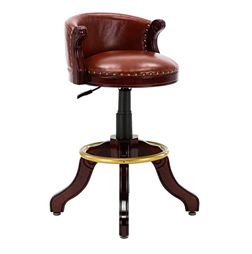 Verstellbare Thekenhöhe Schwenkbarststuhl, Barstools Gummi Massivholz Family Stuhl Stuhl Stuhl Stuhl Stühle mit Rücken Kauflattenleder verchromt verchromt runde Pedal Gummiholzbeine, für p Made in von LKHGTR